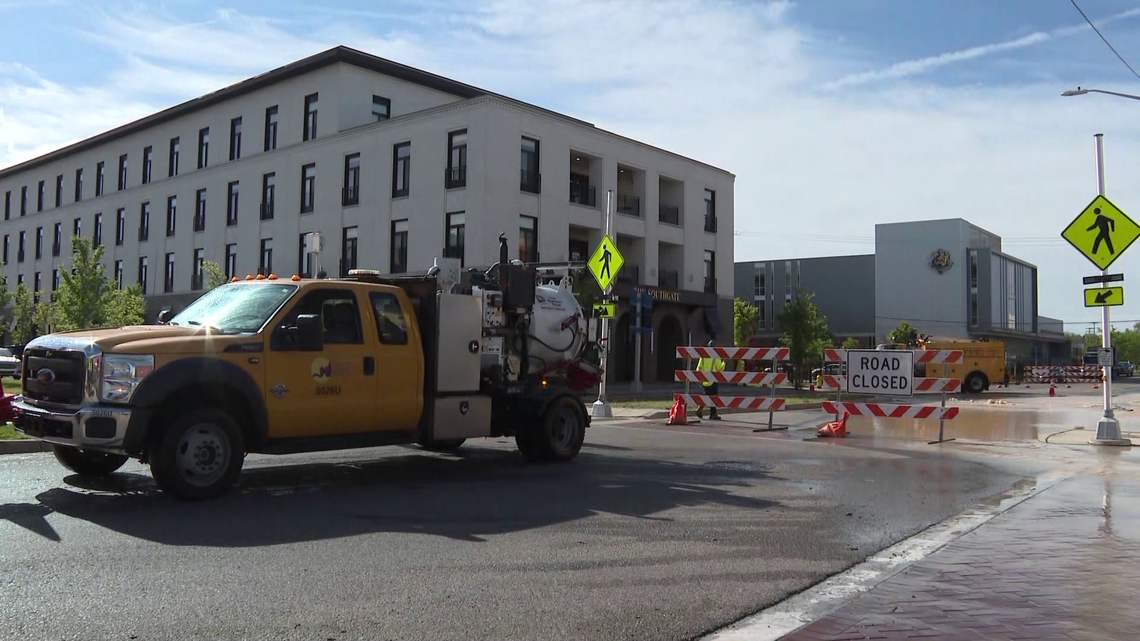 Part of SB Division Avenue flooded due to water main break