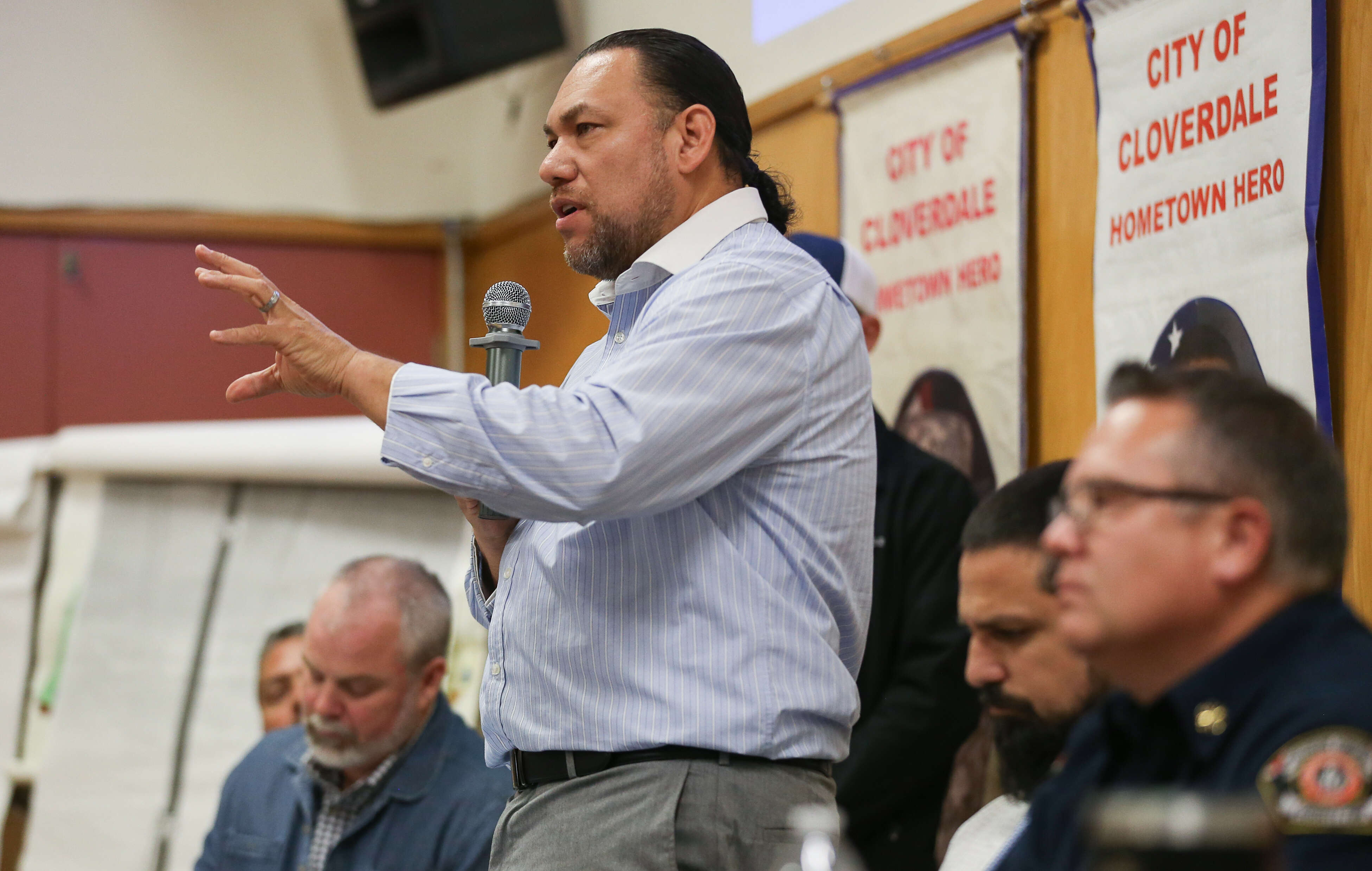 Lake County Supervisor Eddie Crandell speaks during the Potter Valley...