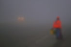Mike Clemens, 78, works his "Dawn Patrol" along Egan Drive on Monday, May 4, 2026. (Klas Stolpe / Juneau Independent)