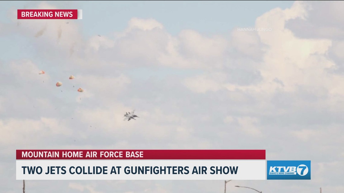 Breaking news update: 4 crew members safely ejected after 2 jets crash at Gunfighters Air Show