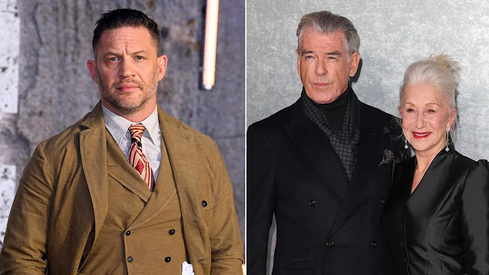 Split of Tom Hardy, and Pierce Brosnan and Helen Mirren