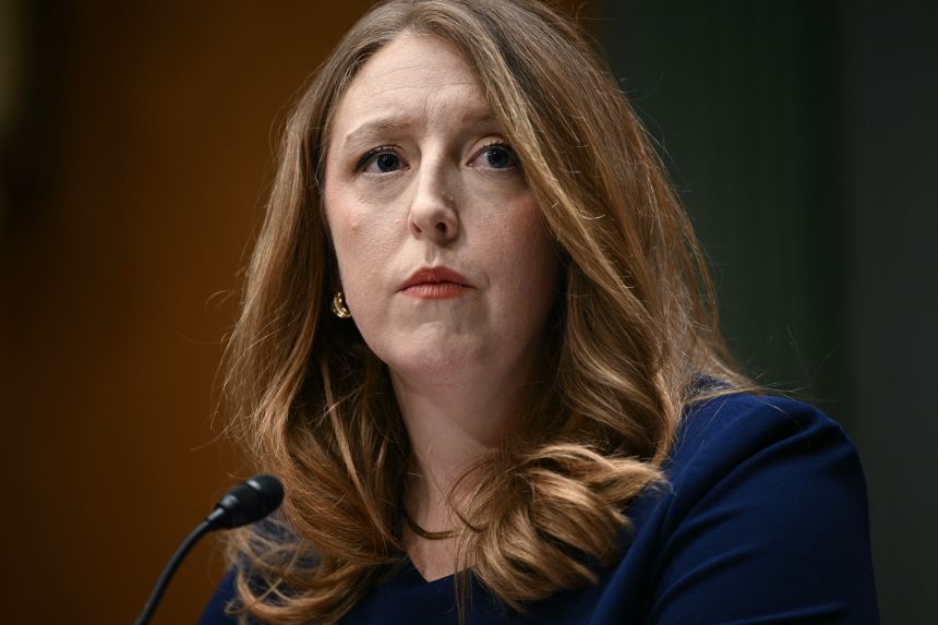 Casey Means testifies during a Senate Health, Education, Labor and Pensions Committee confirmation hearing on February 25.