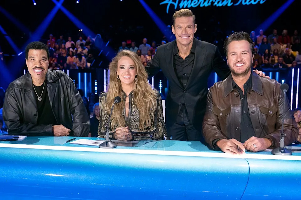 Lionel Richie, Carrie Underwood, Ryan Seacrest, and Luke Bryan on 'American Idol'Credit: Disney/Eric McCandless