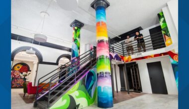 Art gallery opening in historic downtown building