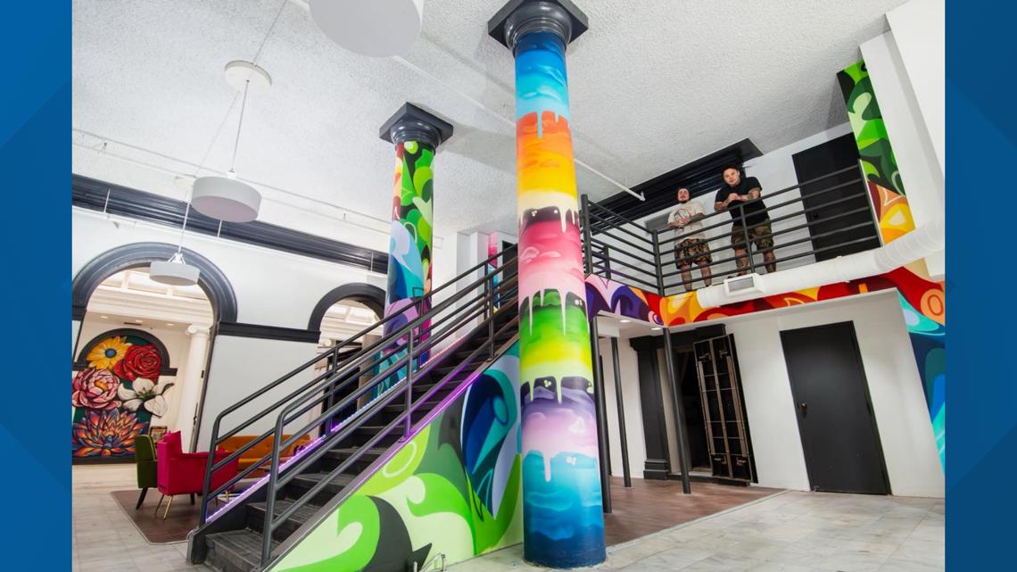 Art gallery opening in historic downtown building