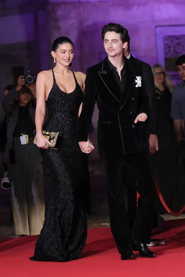Kylie Jenner and Timothée Chalamet in Rome on May 7, 2025.Credit: Getty