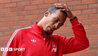 Virgil van Dijk of Liverpool arrives at the stadium prior to the Premier League match between Manchester United and Liverpool at Old Trafford