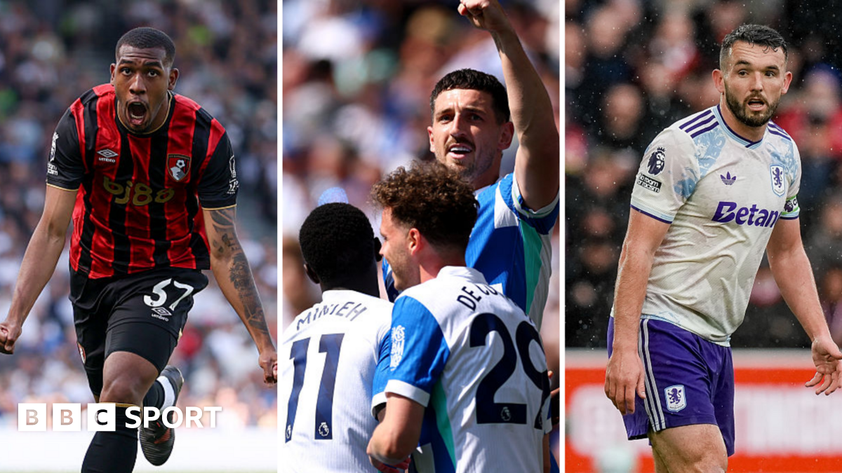 Bournemouth's Rayan, celebrating Brighton players and John McGinn of Aston Villa