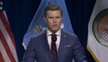 Colin Jost Says SNL Rejected Pete Hegseth Joke Reading 'Pulp Fiction' Bible Verse