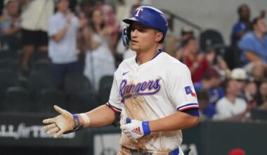 Texas Rangers' Corey Seager runs home after hitting a home run during the seventh inning of a baseball game against the Athletics, Tuesday, July 22, 2025, in Arlington, Texas. (AP Photo/LM Otero)