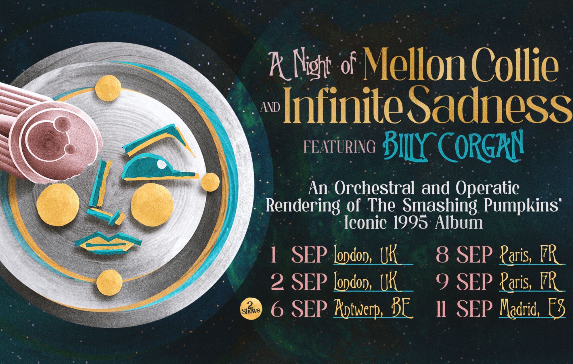 'A Night of Mellon Collie and Infinite Sadness' tour poster 2026. 