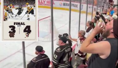 Hershey Bears fans throw debris, refuse to leave arena