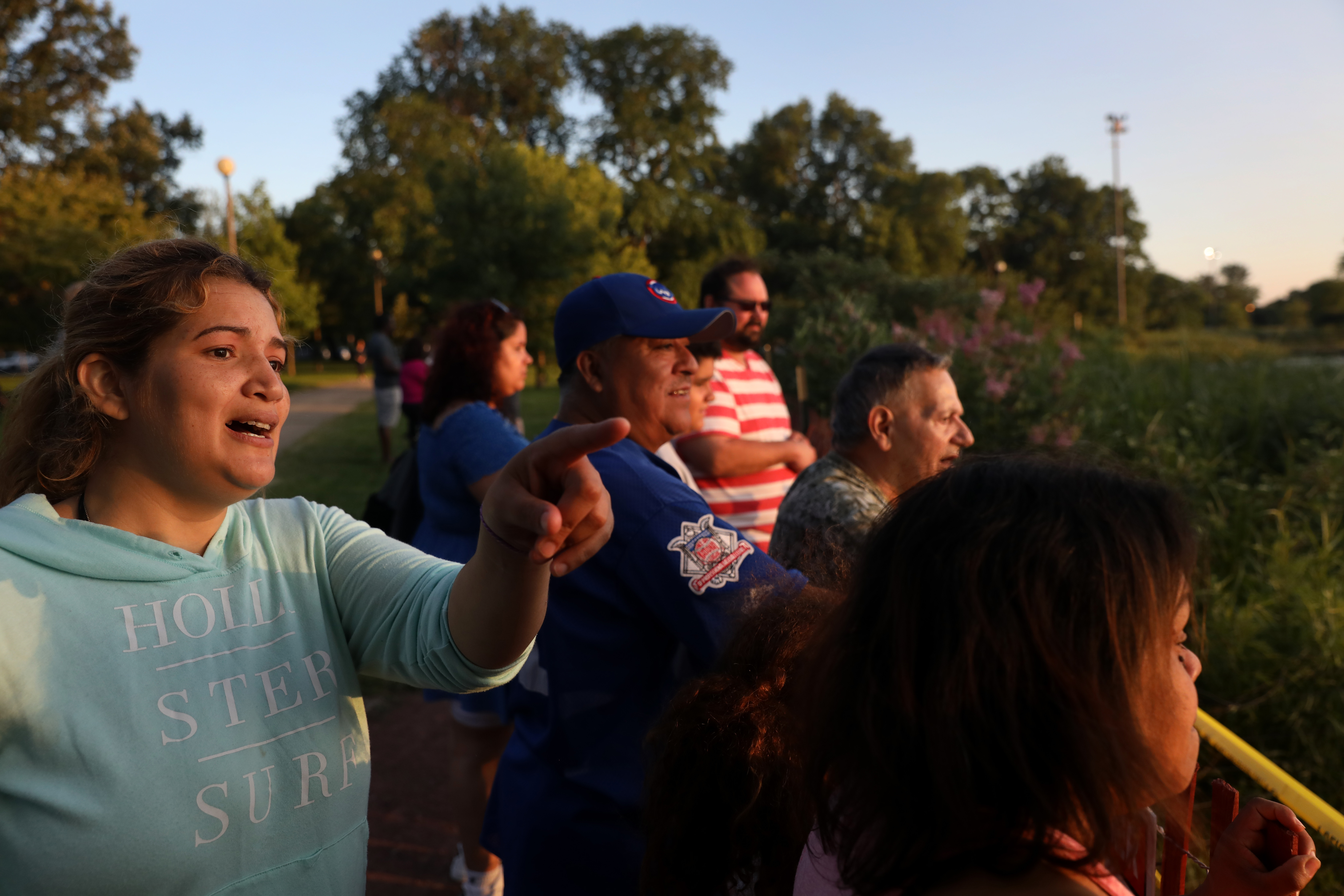 People try to spot alligator Chance the Snapper in Chicago's...