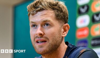 Nathan Collins speaks to reporters in Dublin on Tuesday