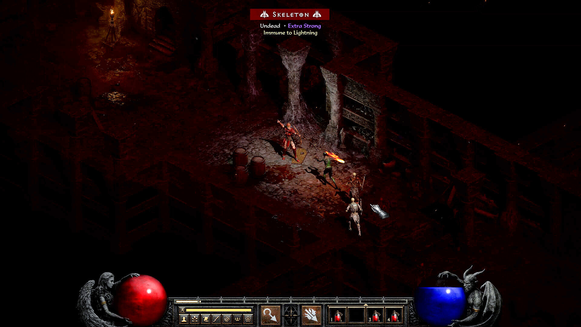 diablo-2-resurrected-reign-of-the-warlock-update-season-14 Diablo 2 Resurrected Season 14 - Skeletons attack.