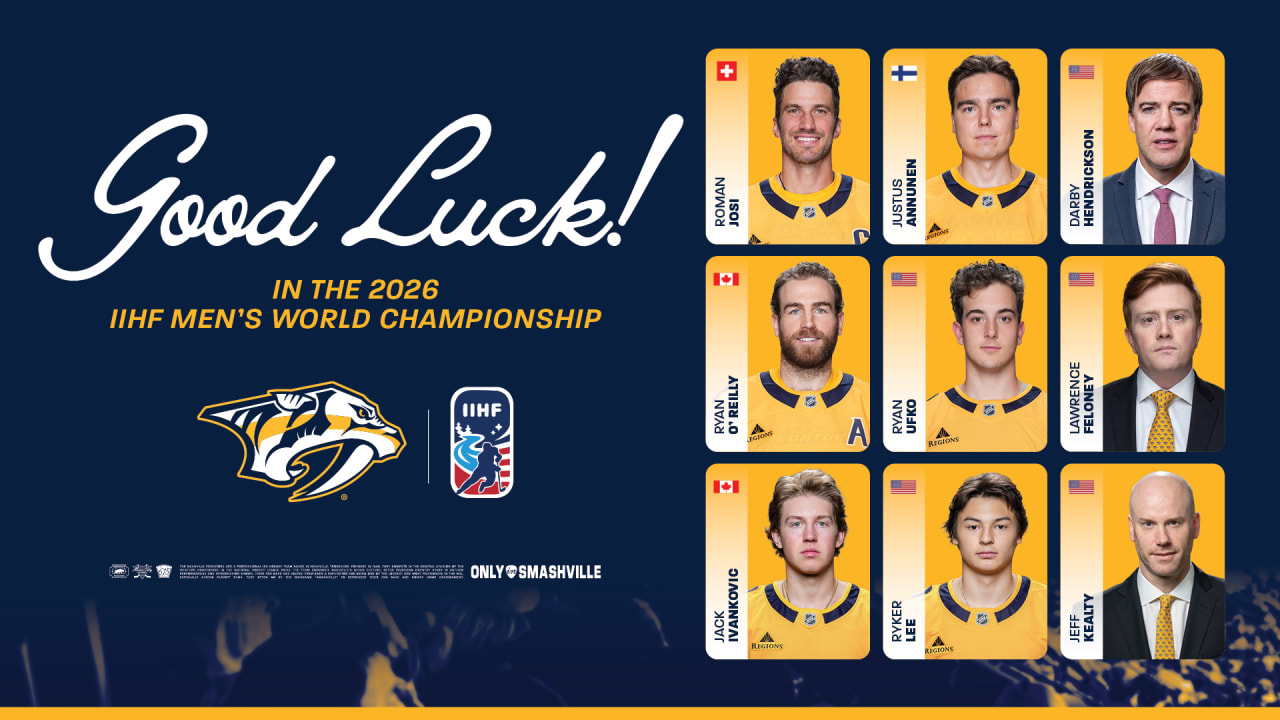 Preds Players, Staff Set to Represent Respective Countries at 2026 IIHF Men's World Championship