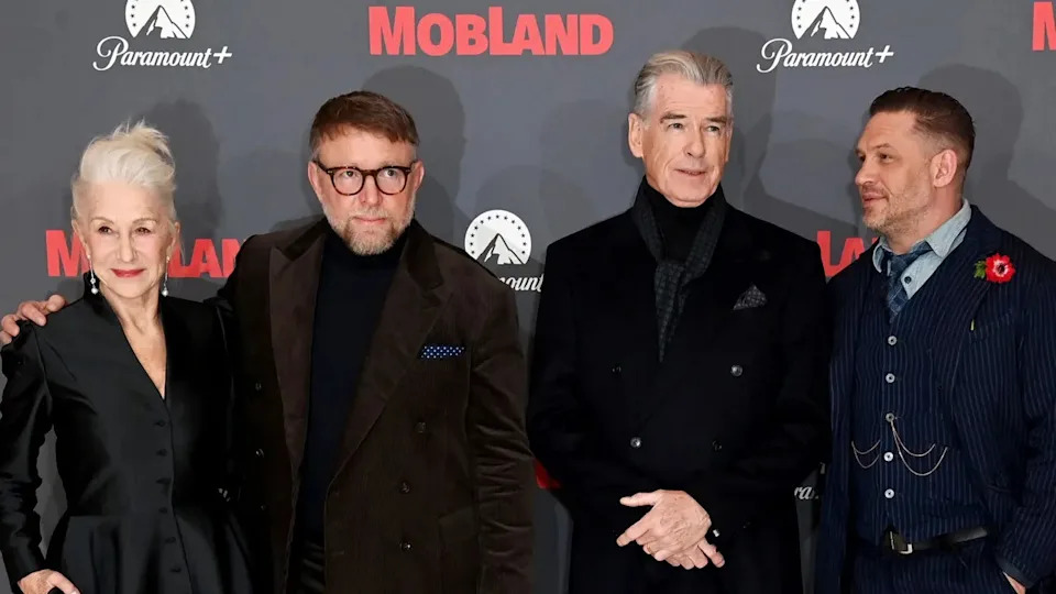 The cast of Mobland attends the premiere