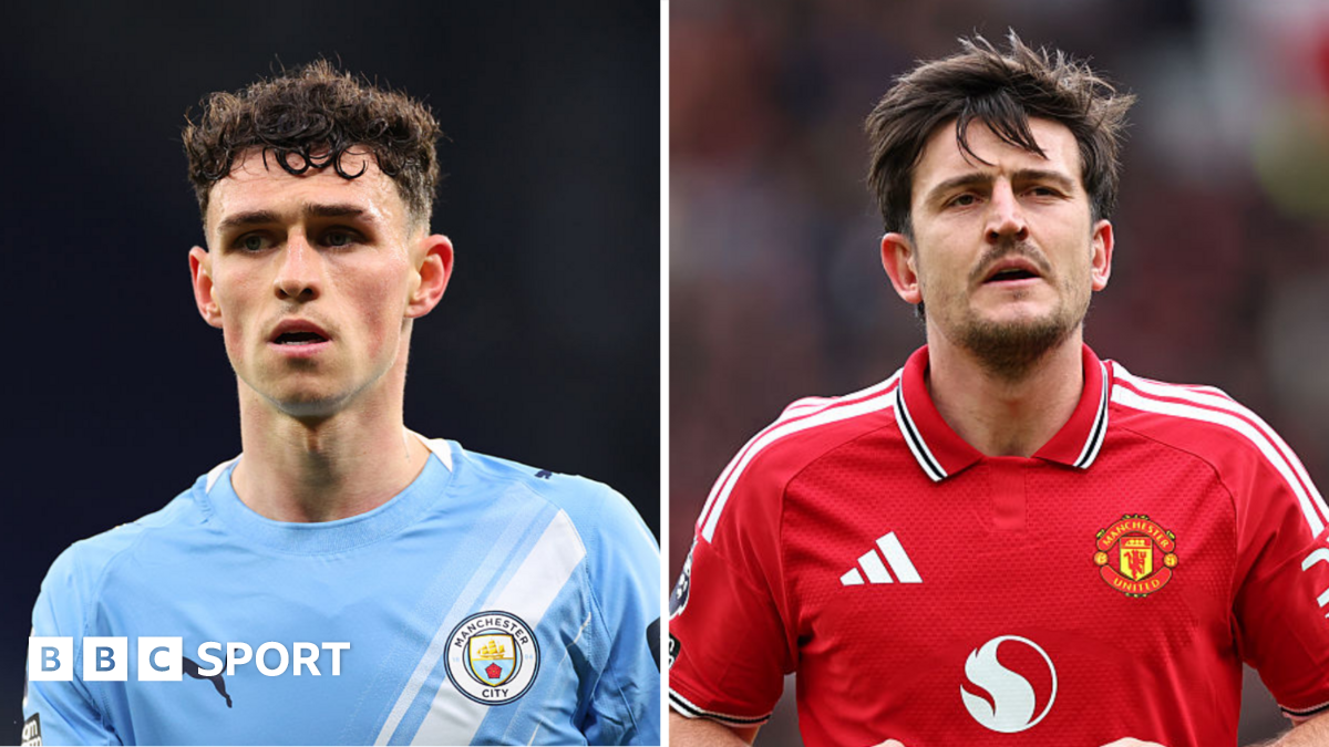 A split picture of Phil Foden and Harry Maguire