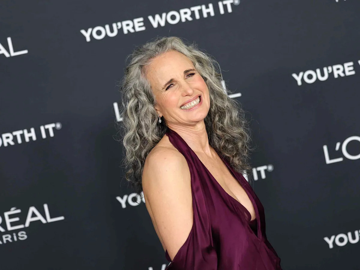 Andie MacDowell Looks So Different Ditching Her Signature Silver Curls for Braided Pigtails