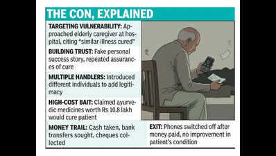 Elderly man duped of Rs 12 lakh on promise of ayurvedic cure for wife
