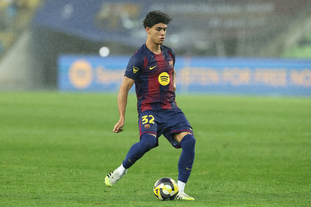 DAEGU, SOUTH KOREA - AUGUST 04: Hector Fort of FC Barcelona in action during the pre-season friendly between FC Barcelona and Daegu FC at Daegu Stadium on August 04, 2025 in Daegu, South Korea. (Photo by Han Myung-Gu/Getty Images)
