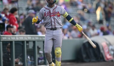 Ronald Acuña Jr. exits game with apparent left hamstring ailment; will undergo MRI