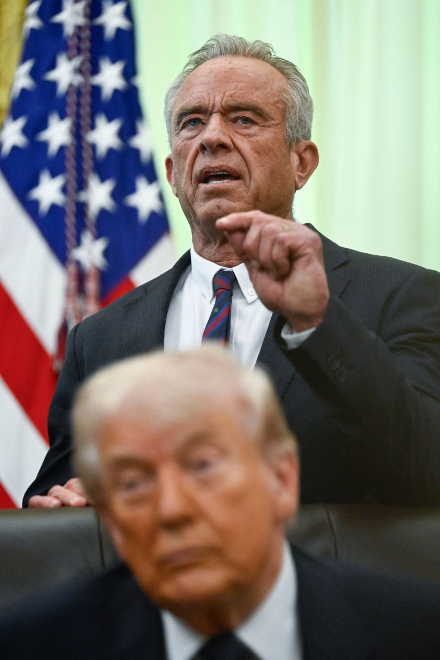 US Secretary of Health and Human Services Robert F. Kennedy Jr. speaks before President Donald Trump signs a proclamation in the Oval Office of the White House in Washington, DC on May 5.