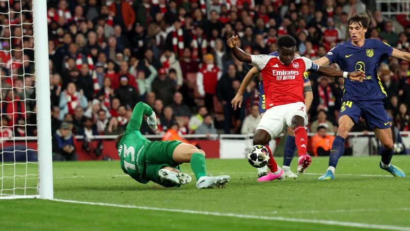 Arsenal strike first and lead Atlético Madrid with a spot in the Champions League final at stake