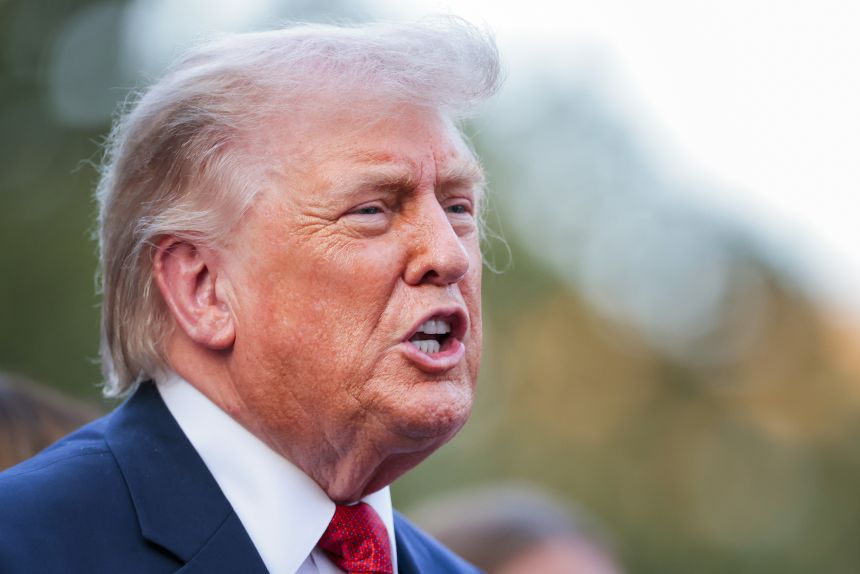 US President Donald Trump greets guests during the congressional picnic on the South Lawn of the White House on May 19 in Washington, DC.
