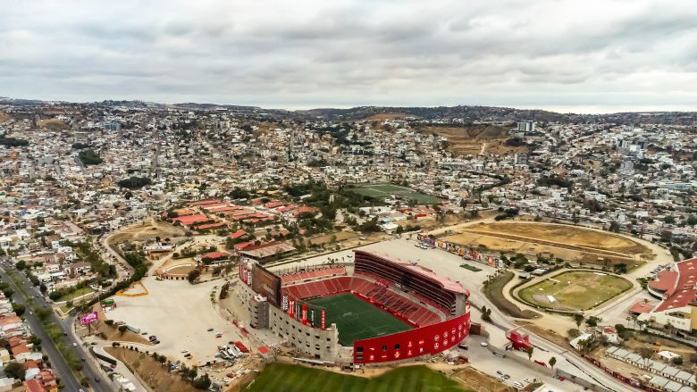 Panoramic view of Estadio Caliente on May 25, 2026 in Tijuana, Mexico. Iran Football Federation announced they will base their 2026 World Cup camp in Tijuana, Mexico after FIFA approved a move from Arizona to ease visa and security concerns.