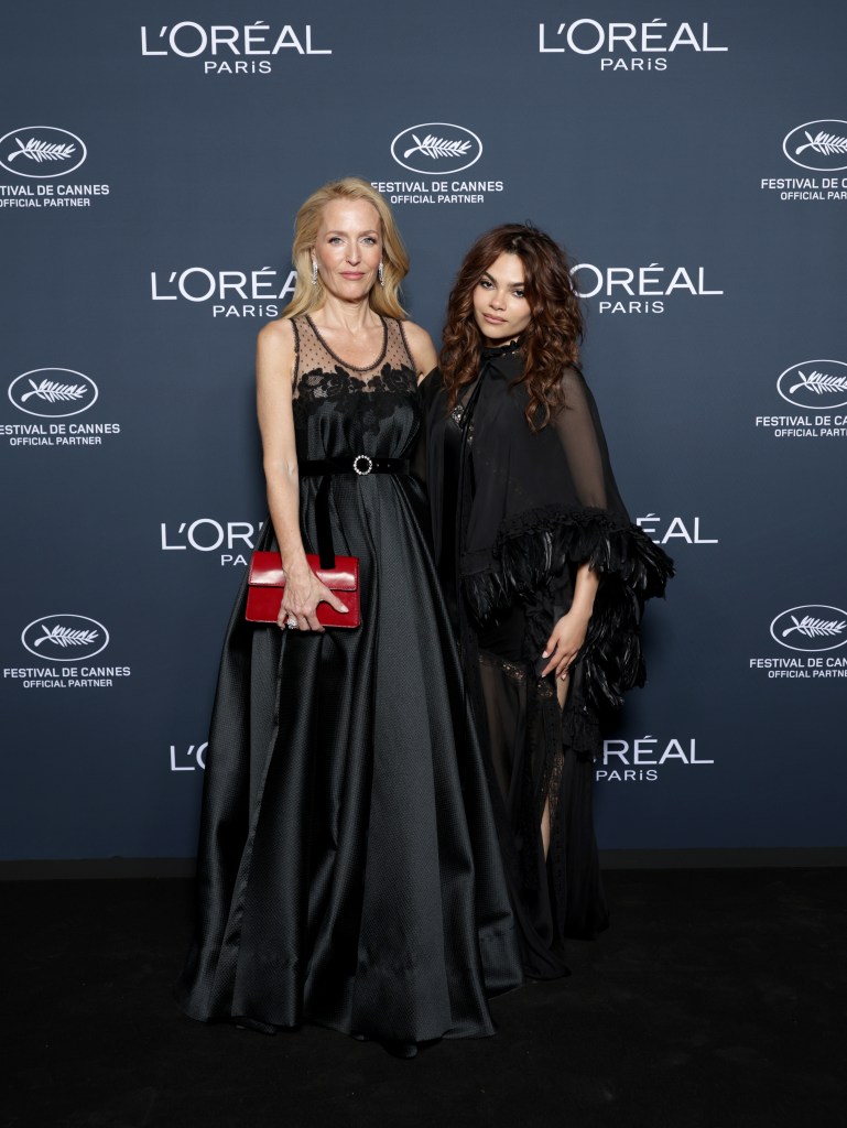 Gillian Anderson and Ariana Greenblatt attend Lights On Women's Worth during the 79th Cannes Film Festival 