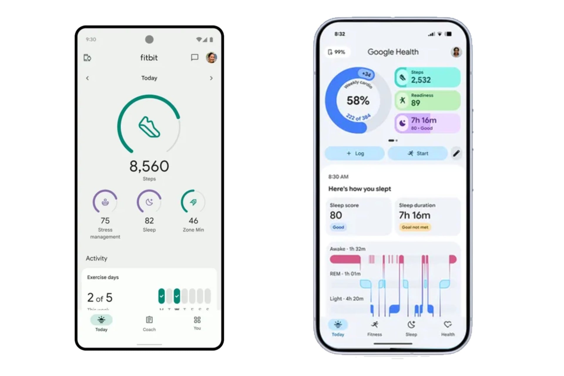 Google Health V Fitbit App