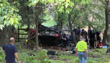Person injured after vehicle rolls onto its roof in Hampton Township