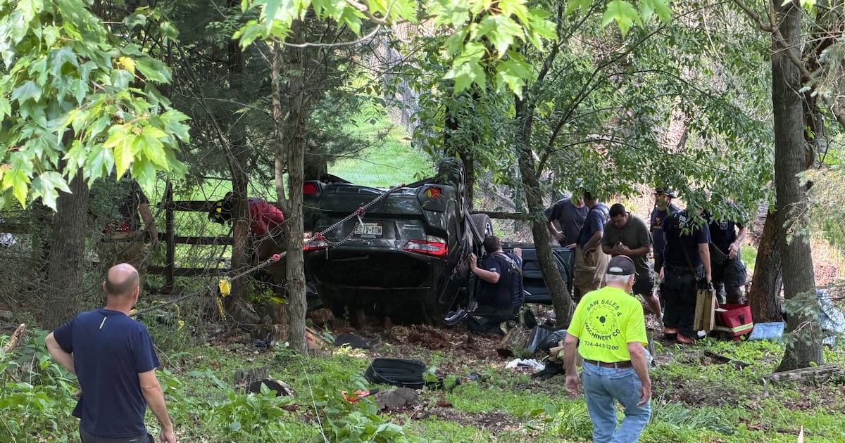 Person injured after vehicle rolls onto its roof in Hampton Township