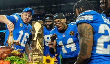 The Detroit Lions will reportedly host the Chicago Bears on Thanksgiving in 2026