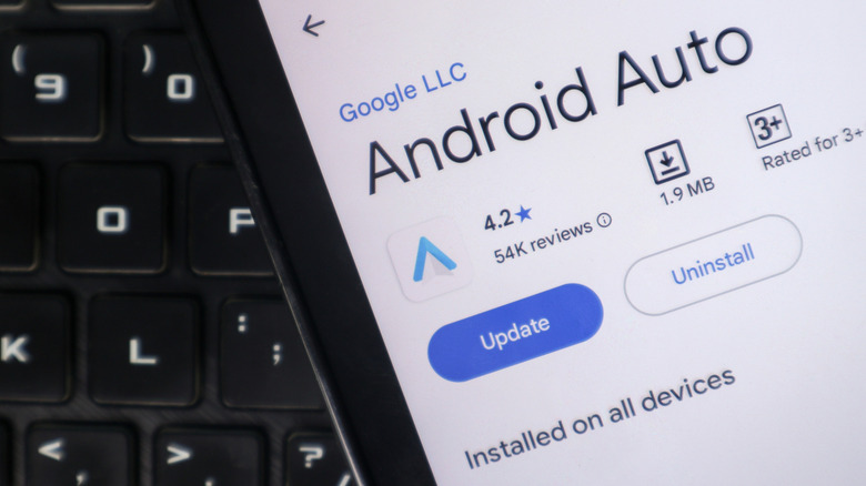 Android Auto app on smartphone