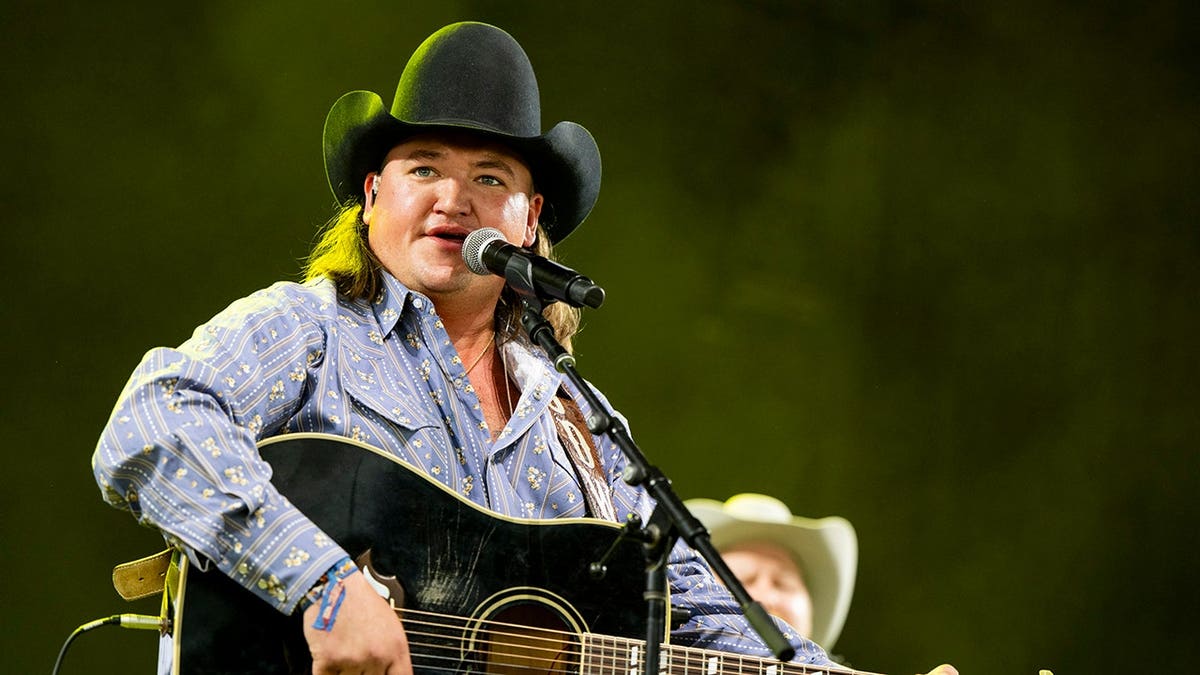 Musician Jake Worthington performing on the Palomino Stage at Stagecoach Music Festival in Indio, California