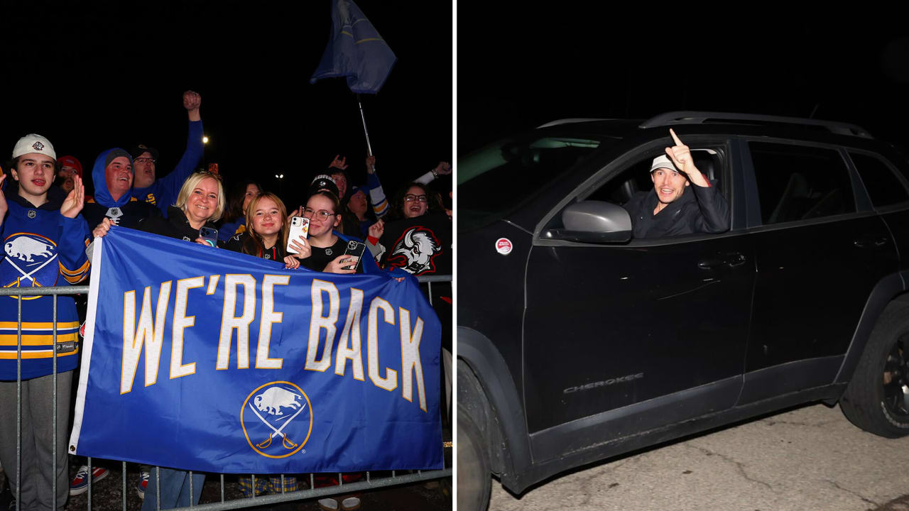 Sabres fans greet team at airport after Eastern 1st Round series win