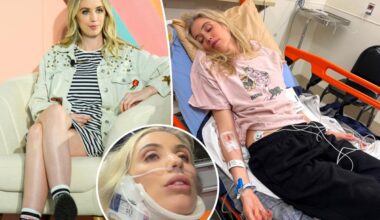 Comedian Laura Clery hurt after being pinned by fridge in freak accident