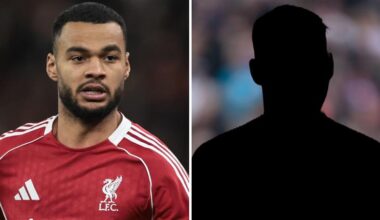 Liverpool winger Cody Gakpo, silhouetted player