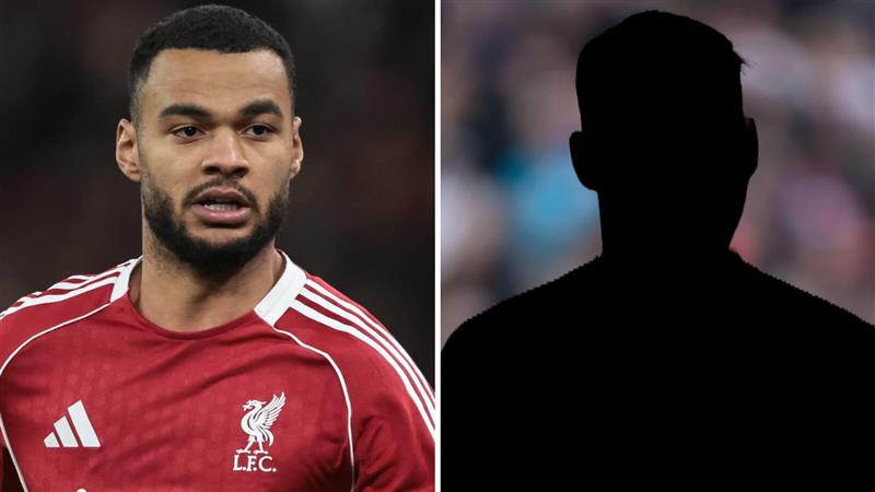 Liverpool winger Cody Gakpo, silhouetted player
