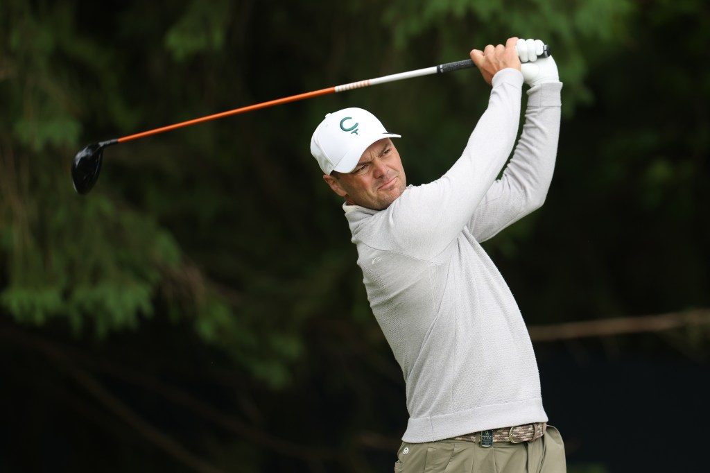 Martin Kaymer of Germany swings his golf club on the fourth tee during the first round of the PGA Championship.