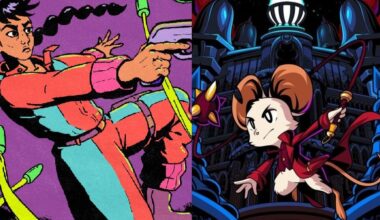 A mouse and a woman appear in game key art.