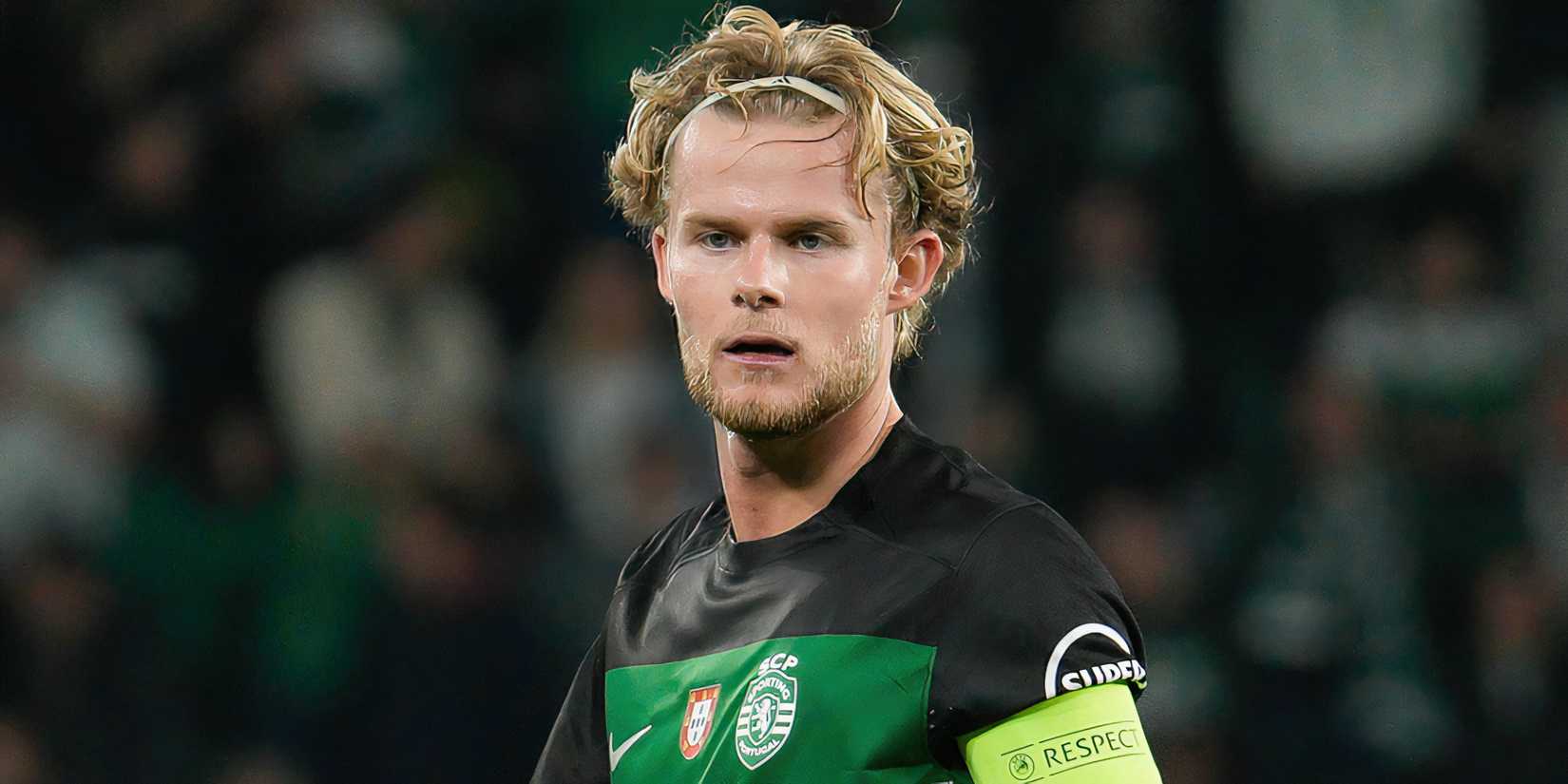 Morten Hjulmand in action for Sporting