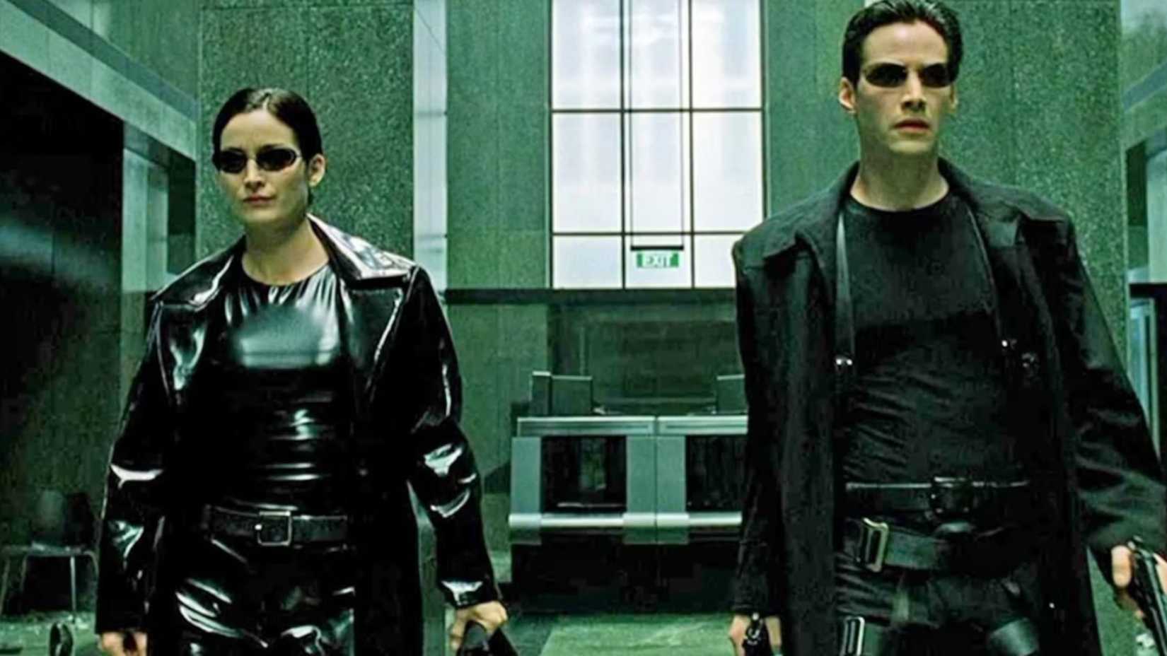Neo and Trinity in the climax of The Matrix