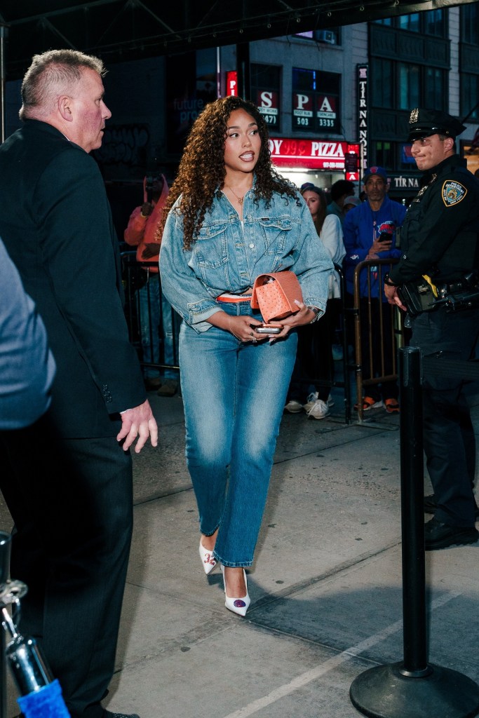 Jordyn Woods attends the NBA Eastern Conference Finals between the New York Knicks and Cleveland Cavaliers