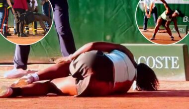 Hailey Baptiste wheeled off court after gruesome French Open injury