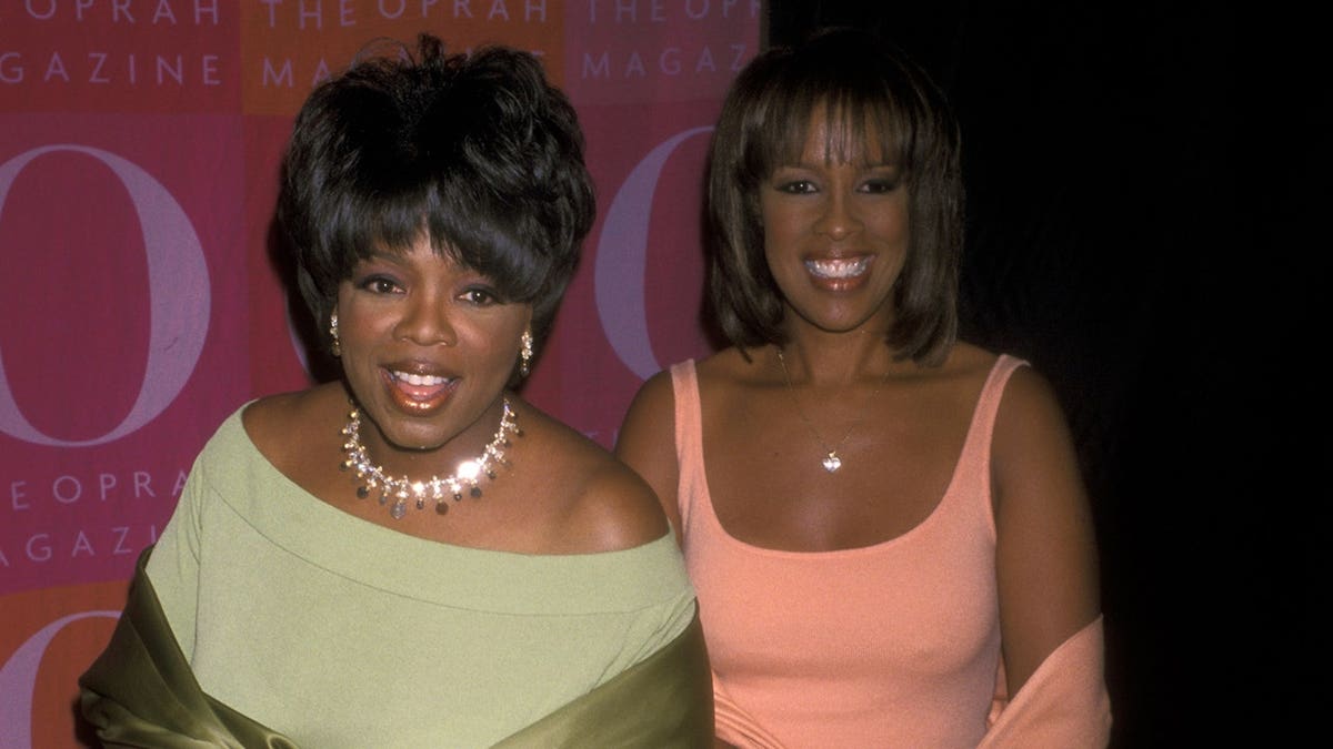Oprah Winfrey and Gayle King standing together at Cipriani's in New York City