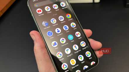 Person holding the Google Pixel 8a showing the apps menu