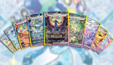 Pokemon cards appear over a background.